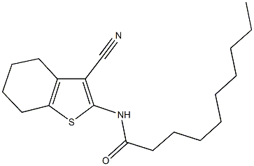 N-(3-cyano-4,5,6,7-tetrahydro-1-benzothien-2-yl)decanamide 结构式