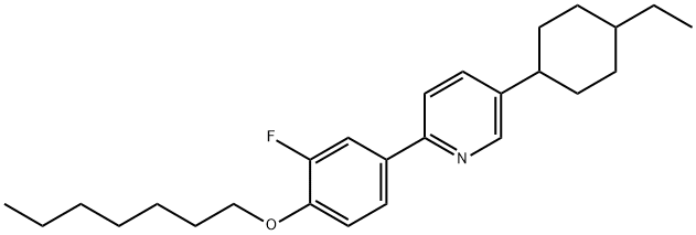 4-[5-(4-ethylcyclohexyl)-2-pyridinyl]-2-fluorophenyl heptyl ether 结构式