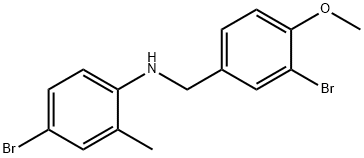4-bromo-N-{[3-bromo-4-(methyloxy)phenyl]methyl}-2-methylaniline 结构式