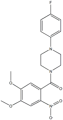 1-(4-fluorophenyl)-4-{2-nitro-4,5-dimethoxybenzoyl}piperazine 结构式