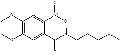 2-nitro-4,5-dimethoxy-N-(3-methoxypropyl)benzamide 结构式