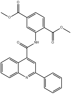 dimethyl 2-{[(2-phenyl-4-quinolinyl)carbonyl]amino}terephthalate 结构式