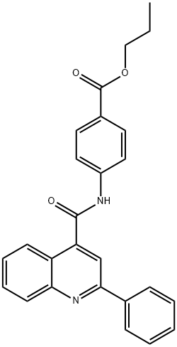 propyl 4-{[(2-phenyl-4-quinolinyl)carbonyl]amino}benzoate 结构式