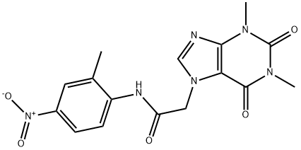 2-(1,3-dimethyl-2,6-dioxo-1,2,3,6-tetrahydro-7H-purin-7-yl)-N-{4-nitro-2-methylphenyl}acetamide 结构式