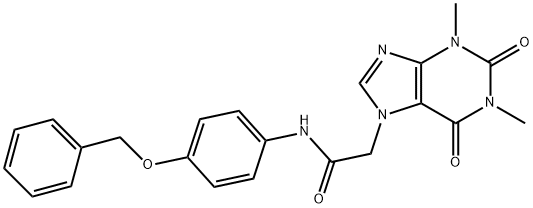 N-[4-(benzyloxy)phenyl]-2-(1,3-dimethyl-2,6-dioxo-1,2,3,6-tetrahydro-7H-purin-7-yl)acetamide 结构式