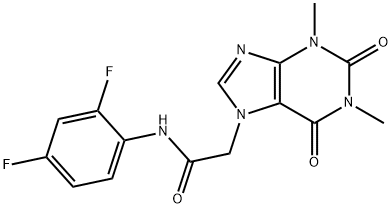 N-(2,4-difluorophenyl)-2-(1,3-dimethyl-2,6-dioxo-1,2,3,6-tetrahydro-7H-purin-7-yl)acetamide 结构式