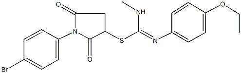 1-(4-bromophenyl)-2,5-dioxo-3-pyrrolidinyl N'-(4-ethoxyphenyl)-N-methylimidothiocarbamate 结构式