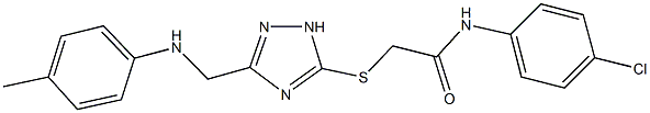 N-(4-chlorophenyl)-2-{[3-(4-toluidinomethyl)-1H-1,2,4-triazol-5-yl]sulfanyl}acetamide 结构式