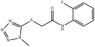 N-(2-fluorophenyl)-2-[(1-methyl-1H-tetraazol-5-yl)sulfanyl]acetamide 结构式
