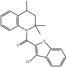 1-[(3-chloro-1-benzothien-2-yl)carbonyl]-2,2,4-trimethyl-1,2,3,4-tetrahydroquinoline 结构式