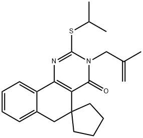 2-(isopropylsulfanyl)-3-(2-methyl-2-propenyl)-5,6-dihydrospiro(benzo[h]quinazoline-5,1'-cyclopentane)-4(3H)-one 结构式