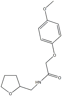 2-(4-methoxyphenoxy)-N-(tetrahydro-2-furanylmethyl)acetamide 结构式
