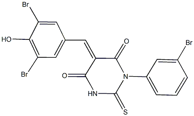 1-(3-bromophenyl)-5-(3,5-dibromo-4-hydroxybenzylidene)-2-thioxodihydro-4,6(1H,5H)-pyrimidinedione 结构式