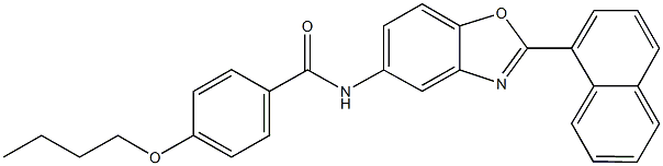 4-butoxy-N-[2-(1-naphthyl)-1,3-benzoxazol-5-yl]benzamide 结构式