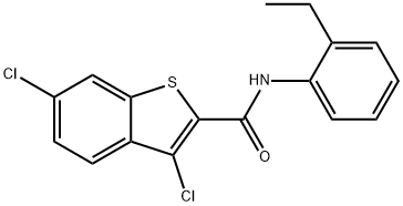 3,6-dichloro-N-(2-ethylphenyl)-1-benzothiophene-2-carboxamide 结构式