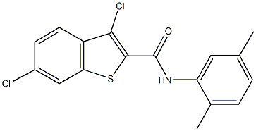 3,6-dichloro-N-(2,5-dimethylphenyl)-1-benzothiophene-2-carboxamide 结构式