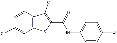 3,6-dichloro-N-(4-chlorophenyl)-1-benzothiophene-2-carboxamide 结构式