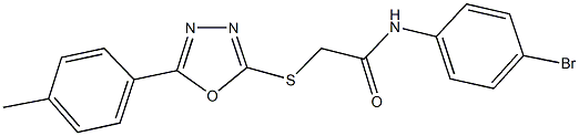 N-(4-bromophenyl)-2-{[5-(4-methylphenyl)-1,3,4-oxadiazol-2-yl]sulfanyl}acetamide 结构式