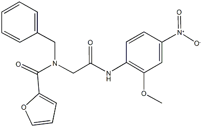 N-benzyl-N-(2-{4-nitro-2-methoxyanilino}-2-oxoethyl)-2-furamide 结构式