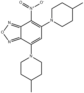 4-nitro-5,7-bis(4-methyl-1-piperidinyl)-2,1,3-benzoxadiazole 结构式