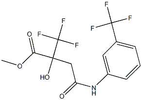 methyl 2-hydroxy-4-oxo-2-(trifluoromethyl)-4-[3-(trifluoromethyl)anilino]butanoate 结构式