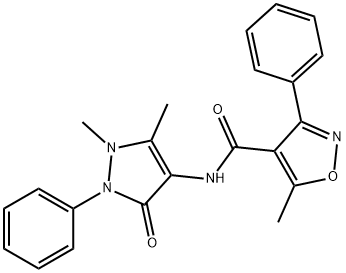 N-(1,5-dimethyl-3-oxo-2-phenyl-2,3-dihydro-1H-pyrazol-4-yl)-5-methyl-3-phenyl-4-isoxazolecarboxamide 结构式