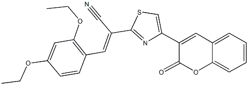 3-(2,4-diethoxyphenyl)-2-[4-(2-oxo-2H-chromen-3-yl)-1,3-thiazol-2-yl]acrylonitrile 结构式