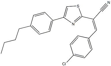 2-[4-(4-butylphenyl)-1,3-thiazol-2-yl]-3-(4-chlorophenyl)acrylonitrile 结构式