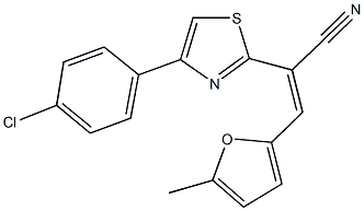 2-[4-(4-chlorophenyl)-1,3-thiazol-2-yl]-3-(5-methyl-2-furyl)acrylonitrile 结构式