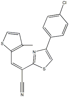 2-[4-(4-chlorophenyl)-1,3-thiazol-2-yl]-3-(3-methyl-2-thienyl)acrylonitrile 结构式