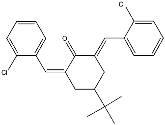 4-tert-butyl-2,6-bis(2-chlorobenzylidene)cyclohexanone 结构式