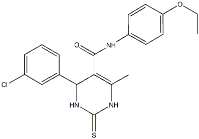 4-(3-chlorophenyl)-N-(4-ethoxyphenyl)-6-methyl-2-thioxo-1,2,3,4-tetrahydro-5-pyrimidinecarboxamide 结构式