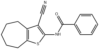 N-(3-cyano-5,6,7,8-tetrahydro-4H-cyclohepta[b]thiophen-2-yl)benzamide 结构式