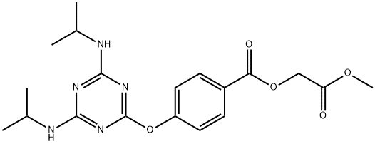 2-methoxy-2-oxoethyl 4-{[4,6-bis(isopropylamino)-1,3,5-triazin-2-yl]oxy}benzoate 结构式