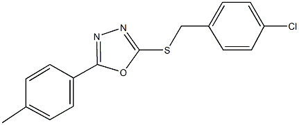 4-chlorobenzyl 5-(4-methylphenyl)-1,3,4-oxadiazol-2-yl sulfide 结构式