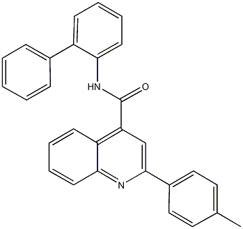 N-[1,1'-biphenyl]-2-yl-2-(4-methylphenyl)-4-quinolinecarboxamide 结构式