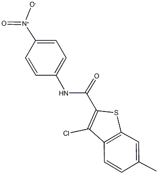 3-chloro-N-{4-nitrophenyl}-6-methyl-1-benzothiophene-2-carboxamide 结构式