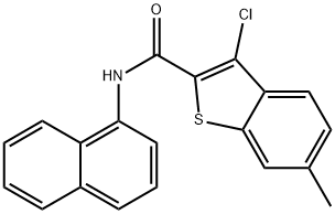3-chloro-6-methyl-N-(1-naphthyl)-1-benzothiophene-2-carboxamide 结构式
