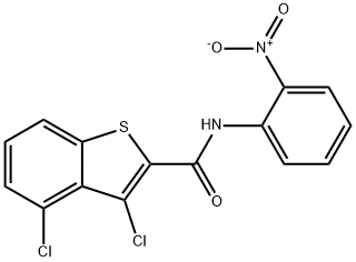 3,4-dichloro-N-{2-nitrophenyl}-1-benzothiophene-2-carboxamide 结构式