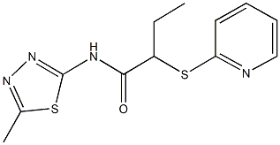 N-(5-methyl-1,3,4-thiadiazol-2-yl)-2-(2-pyridinylsulfanyl)butanamide 结构式