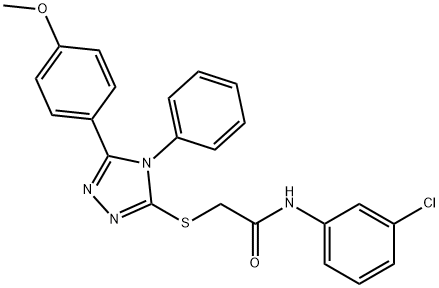 N-(3-chlorophenyl)-2-{[5-(4-methoxyphenyl)-4-phenyl-4H-1,2,4-triazol-3-yl]sulfanyl}acetamide 结构式