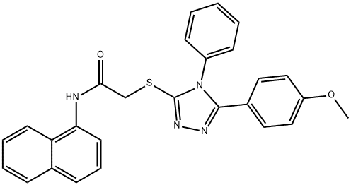 2-{[5-(4-methoxyphenyl)-4-phenyl-4H-1,2,4-triazol-3-yl]sulfanyl}-N-(1-naphthyl)acetamide 结构式