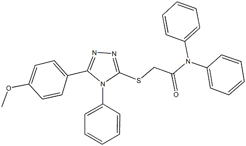 2-{[5-(4-methoxyphenyl)-4-phenyl-4H-1,2,4-triazol-3-yl]sulfanyl}-N,N-diphenylacetamide 结构式