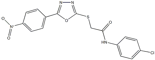 N-(4-chlorophenyl)-2-[(5-{4-nitrophenyl}-1,3,4-oxadiazol-2-yl)sulfanyl]acetamide 结构式