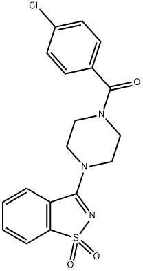 3-{4-[(4-chlorophenyl)carbonyl]piperazin-1-yl}-1,2-benzisothiazole 1,1-dioxide 结构式