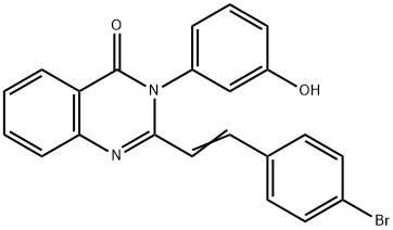 2-[2-(4-bromophenyl)vinyl]-3-(3-hydroxyphenyl)-4(3H)-quinazolinone 结构式