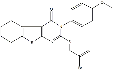 2-[(2-bromo-2-propenyl)sulfanyl]-3-(4-methoxyphenyl)-5,6,7,8-tetrahydro[1]benzothieno[2,3-d]pyrimidin-4(3H)-one 结构式