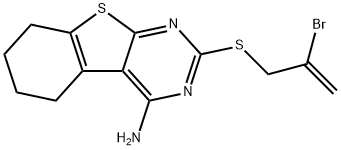 2-[(2-bromo-2-propenyl)sulfanyl]-5,6,7,8-tetrahydro[1]benzothieno[2,3-d]pyrimidin-4-ylamine 结构式