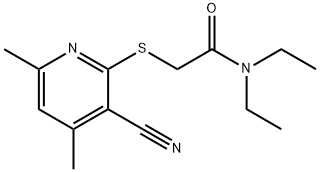 2-[(3-cyano-4,6-dimethyl-2-pyridinyl)sulfanyl]-N,N-diethylacetamide 结构式