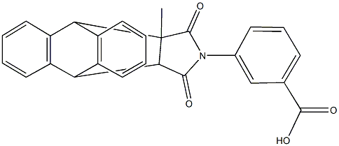 3-(15-methyl-16,18-dioxo-17-azapentacyclo[6.6.5.0~2,7~.0~9,14~.0~15,19~]nonadeca-2,4,6,9,11,13-hexaen-17-yl)benzoic acid 结构式
